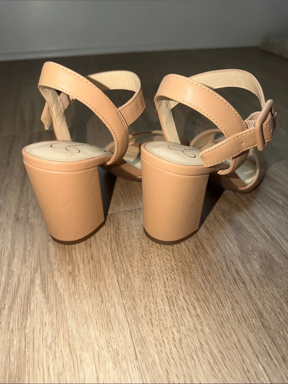 Jessica Simpson Beige Block Heel Sandals